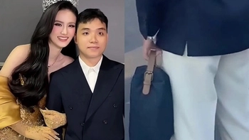 Bạn trai diện túi Dior do Hoa hậu Ý Nhi tặng từ tiền làm thêm