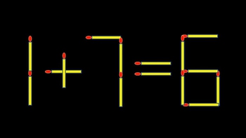 Thử tài IQ: Di chuyển một que diêm để 1+7=6 thành phép tính đúng