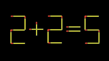 Thử tài IQ: Di chuyển một que diêm để 2+2=5 thành phép tính đúng