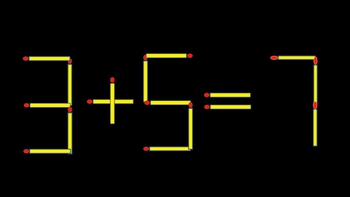 Thử tài IQ: Di chuyển một que diêm để 3+5=7 thành phép tính đúng