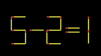 Thử tài IQ: Di chuyển một que diêm để 5-2=1 thành phép tính đúng
