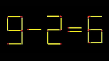 Thử tài IQ: Di chuyển một que diêm để 9-2=6 thành phép tính đúng