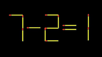 Thử tài IQ: Di chuyển một que diêm để 7-2=1 thành phép tính đúng