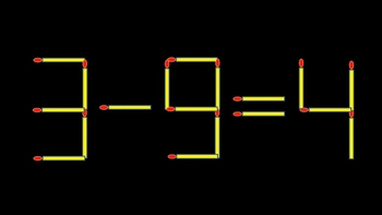 Thử tài IQ: Di chuyển một que diêm để 3-9=4 thành phép tính đúng
