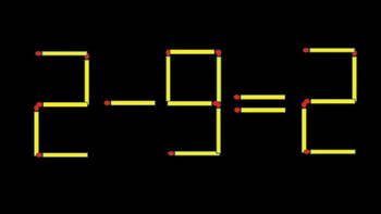 Thử tài IQ: Di chuyển một que diêm để 2-9=2 thành phép tính đúng