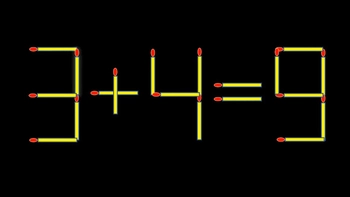 Thử tài IQ: Di chuyển một que diêm để 3+4=9 thành phép tính đúng