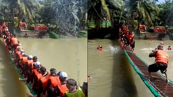 Cười sảng với màn chơi cầu lắc không cân sức