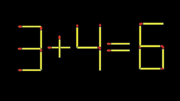 Thử tài IQ: Di chuyển một que diêm để 3+4=6 thành phép tính đúng