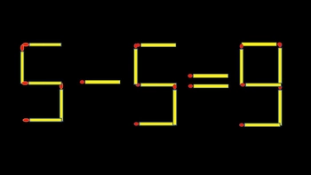 Thử tài IQ: Di chuyển một que diêm để 5-5=9 thành phép tính đúng