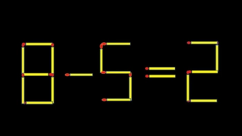 Thử tài IQ: Di chuyển một que diêm để 8-5=2 thành phép tính đúng