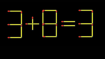 Thử tài IQ: Di chuyển một que diêm để 3+8=3 thành phép tính đúng