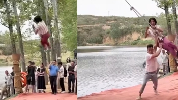 Cười sảng với chị gái chơi đu dây siêu độc lạ