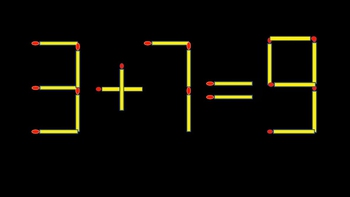 Thử tài IQ: Di chuyển một que diêm để 3+7=9 thành phép tính đúng