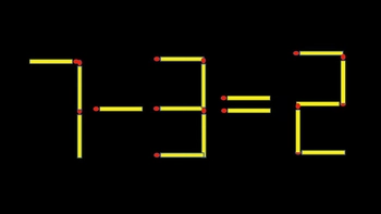Thử tài IQ: Di chuyển một que diêm để 7-3=2 thành phép tính đúng