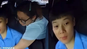 Tài xế cười phì với chị khách nhiệt tình