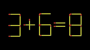 Thử tài IQ: Di chuyển một que diêm để 3+6=8 thành phép tính đúng