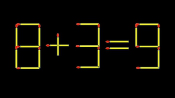 Thử tài IQ: Di chuyển một que diêm để 8+3=9 thành phép tính đúng
