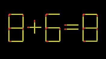 Thử tài IQ: Di chuyển một que diêm để 8+6=8 thành phép tính đúng