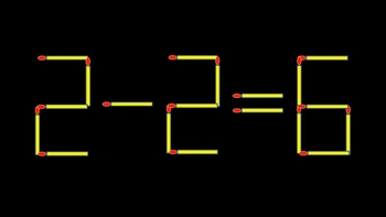 Thử tài IQ: Di chuyển một que diêm để 2-2=6 thành phép tính đúng
