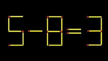 Thử tài IQ: Di chuyển một que diêm để 5-8=3 thành phép tính đúng