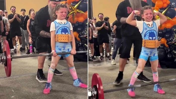 Cô bé 9 tuổi nâng tạ 82kg, gấp 3 lần trọng lượng cơ thể