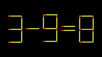 Thử tài IQ: Di chuyển một que diêm để 3-9=8 thành phép tính đúng