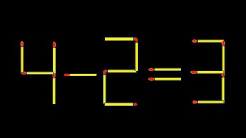 Thử tài IQ: Di chuyển một que diêm để 4-2=3 thành phép tính đúng