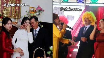 Hai biểu cảm trái ngược nhau của người cha khi con gái đi lấy chồng