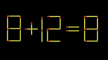 Thử tài IQ: Di chuyển một que diêm để 8+12=8 thành phép tính đúng