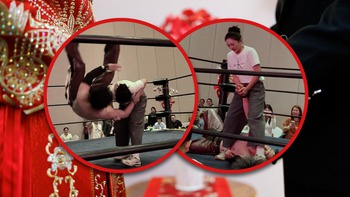 Đấu vật trong ngày cưới để giành quyền khỏi làm việc nhà cả đời