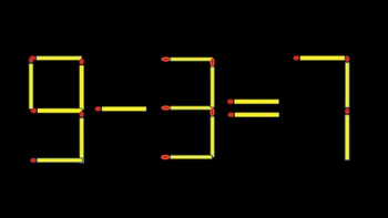 Thử tài IQ: Di chuyển một que diêm để 9-3=7 thành phép tính đúng