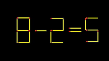 Thử tài IQ: Di chuyển một que diêm để 8-2=5 thành phép tính đúng