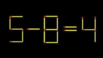 Thử tài IQ: Di chuyển một que diêm để 5-8=4 thành phép tính đúng