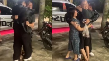 Bố mẹ hét lớn, ôm hôn con trai trở về sau 3 năm xa nhà