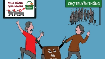 Tranh cãi mua hàng online hay ra chợ cho trực quan