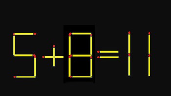 Thử tài IQ: Di chuyển một que diêm để 5+8=11 thành phép tính đúng