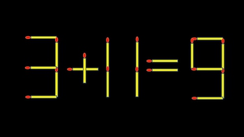 Thử tài IQ: Di chuyển một que diêm để 3+11=9 thành phép tính đúng