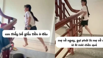 Mẹ hớn hở khi được con gái tiết lộ nơi ba giấu quỹ đen
