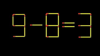 Thử tài IQ: Di chuyển một que diêm để 9-8=3 thành phép tính đúng