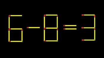 Thử tài IQ: Di chuyển một que diêm để 6-8=3 thành phép tính đúng