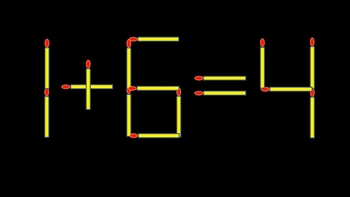 Thử tài IQ: Di chuyển một que diêm để 1+6=4 thành phép tính đúng