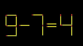 Thử tài IQ: Di chuyển một que diêm để 9-7=4 thành phép tính đúng