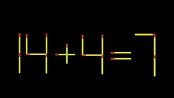 Thử tài IQ: Di chuyển một que diêm để 14+4=7 thành phép tính đúng