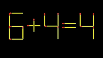 Thử tài IQ: Di chuyển một que diêm để 6+4=4 thành phép tính đúng