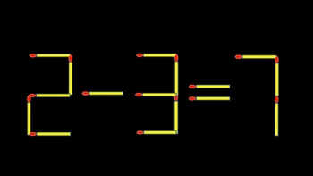 Thử tài IQ: Di chuyển một que diêm để 2-3=7 thành phép tính đúng