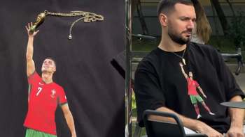 Đoạn video về chiếc áo in hình Ronaldo và dây chuyền cúp World Cup gây sốt cõi mạng