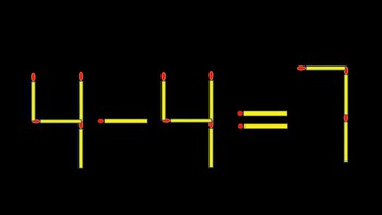 Thử tài IQ: Di chuyển một que diêm để 4-4=7 thành phép tính đúng