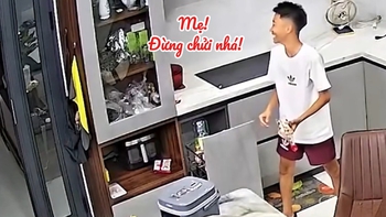 Cách xử lý đáng yêu của con trai khi làm vỡ chai nước mắm khiến ai cũng bật cười