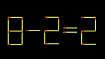 Thử tài IQ: Di chuyển một que diêm để 8-2=2 thành phép tính đúng