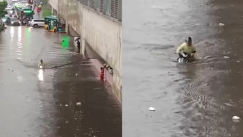 Ai nói xe máy không biết bơi chắc chưa gặp anh trai này!